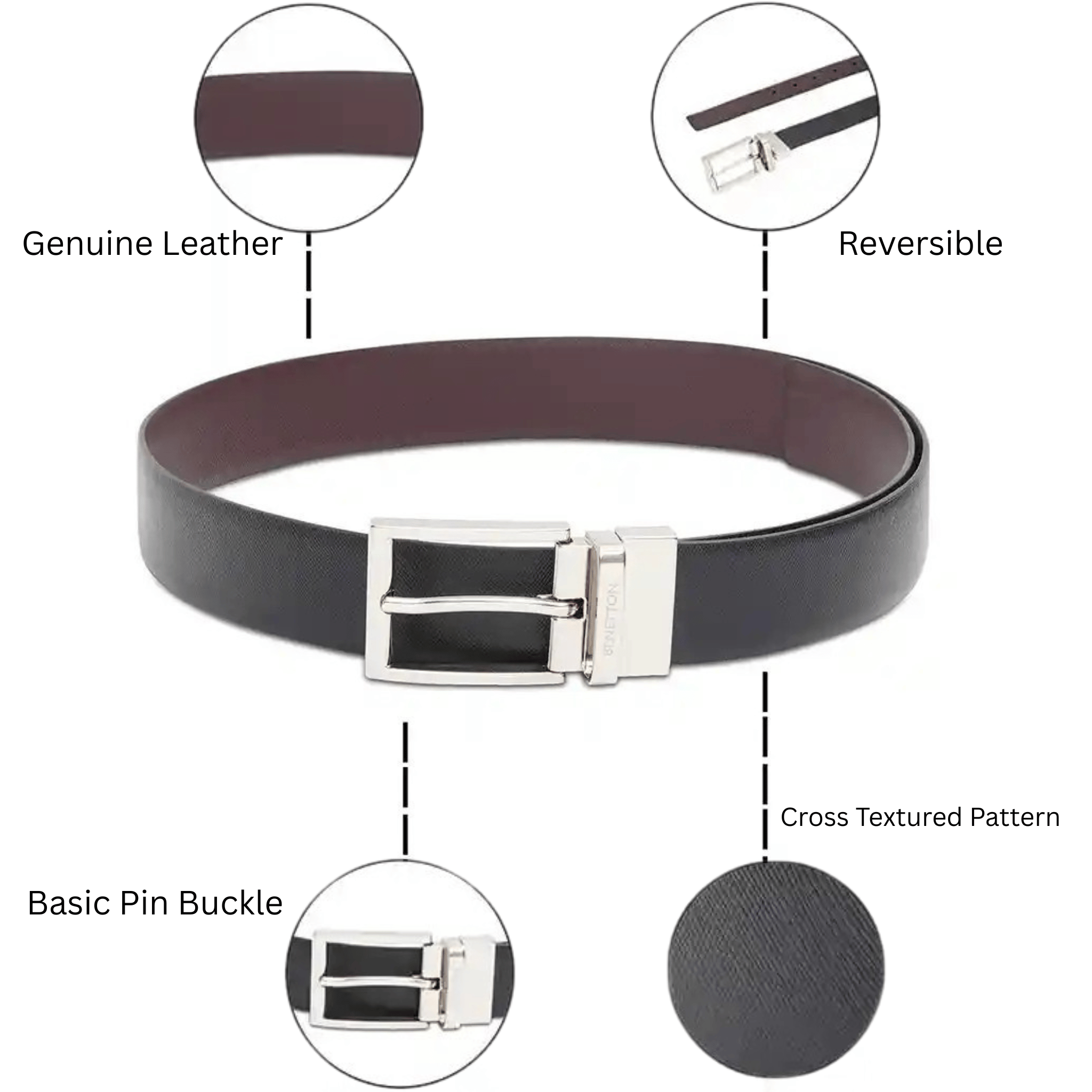 Wirsa's Reversible Black & Brown (2 in 1)